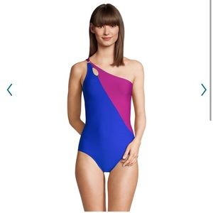 NWT Lands’ End Tummy Control Two Tone One Piece Bathing Suit 20W